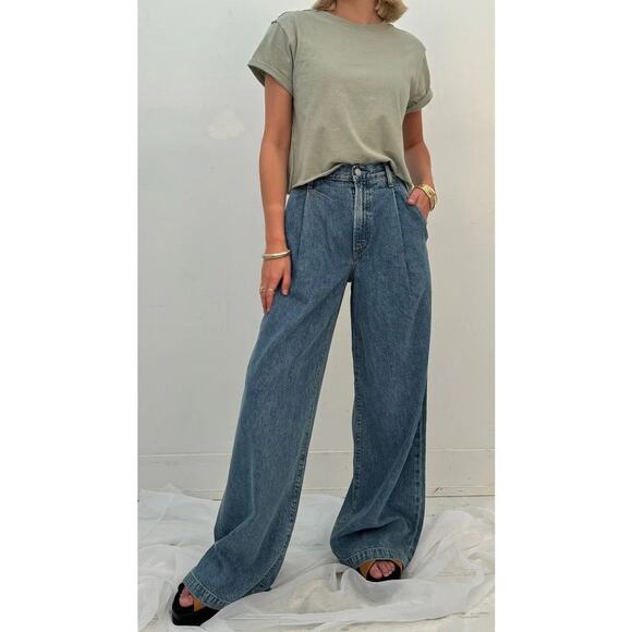 $268 New Agolde Ellis Trouser Jeans in Baffle - 24 - Picture 4 of 11